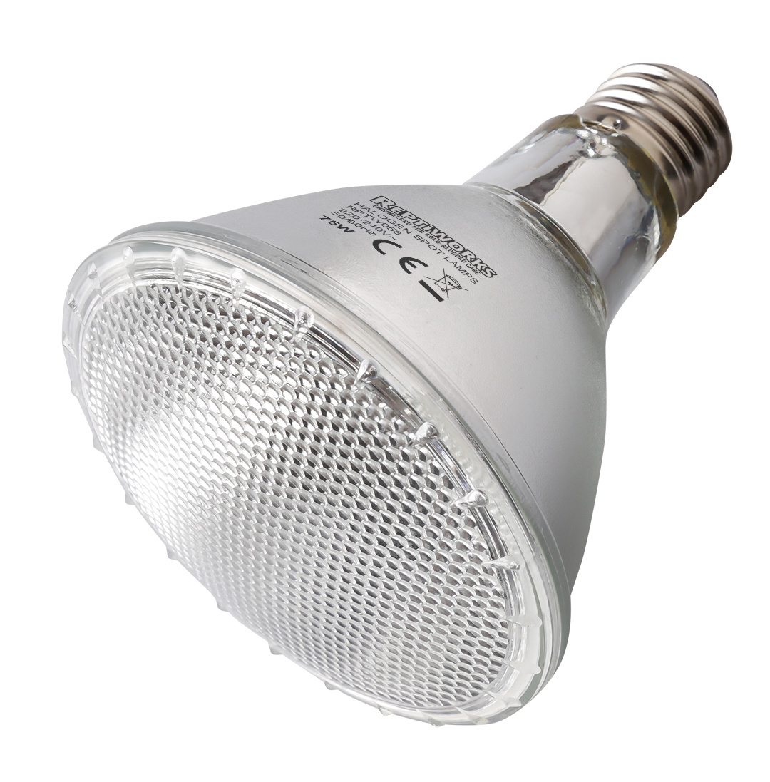 Reptiworks Halogen Spot Lamps 75W9.5X9.5X12Cm / 3.7"X3.7"X4.7"